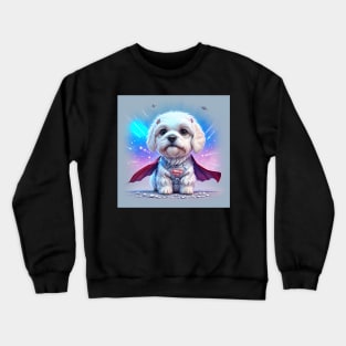 Cute Maltese as a fantasy Superhero Crewneck Sweatshirt